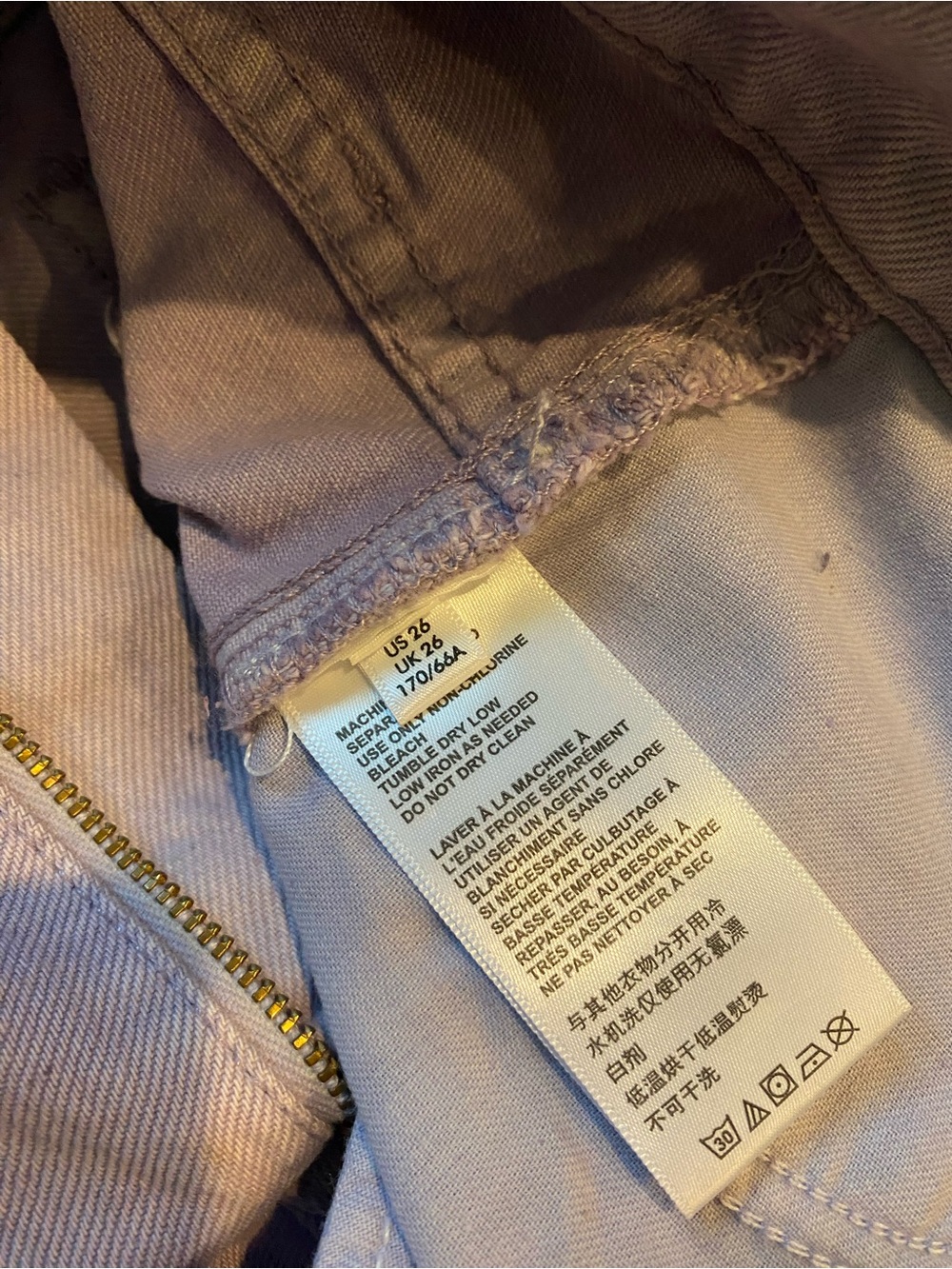 BDG Urban Outfitters Rih High Rise Extreme Baggy Lavender Denim Jeans 26 - Picture 7 of 7